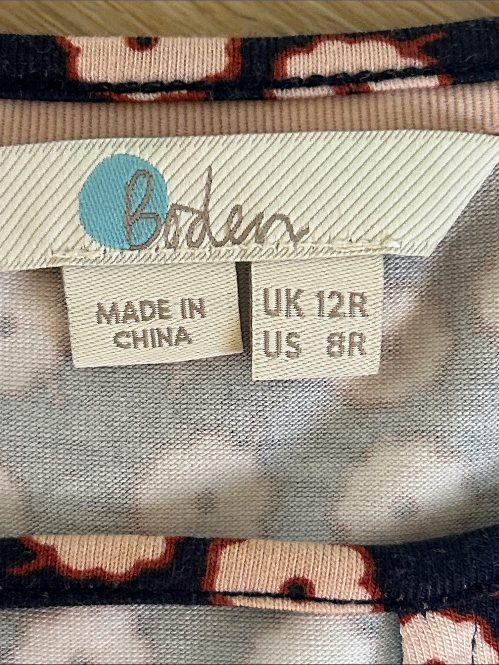 Boden Selena Jersey Knit Dress Size US 8 R Floral Navy Keyhole Neck Peplum Hem - Picture 9 of 16